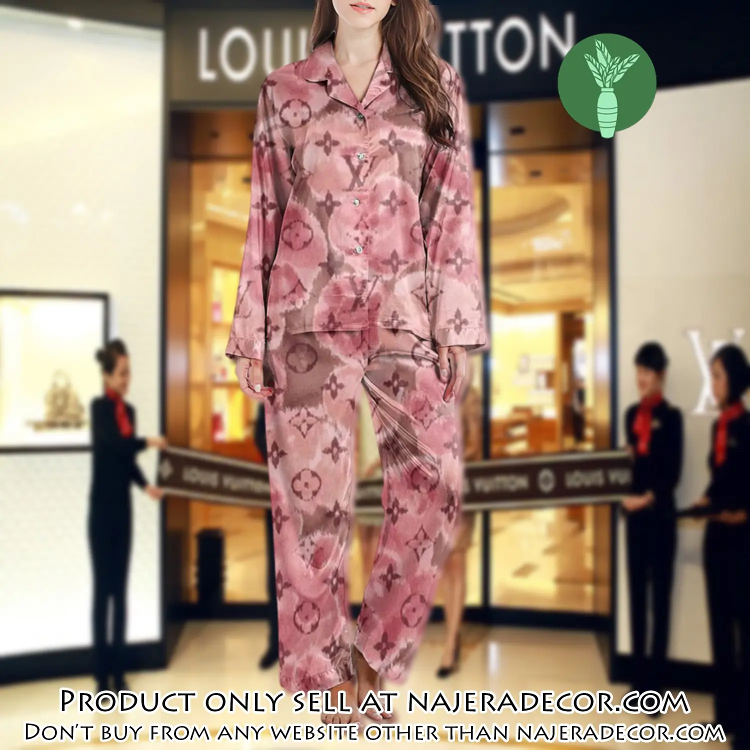Lv monogram long satin pajama set pjs1035 njr3808551